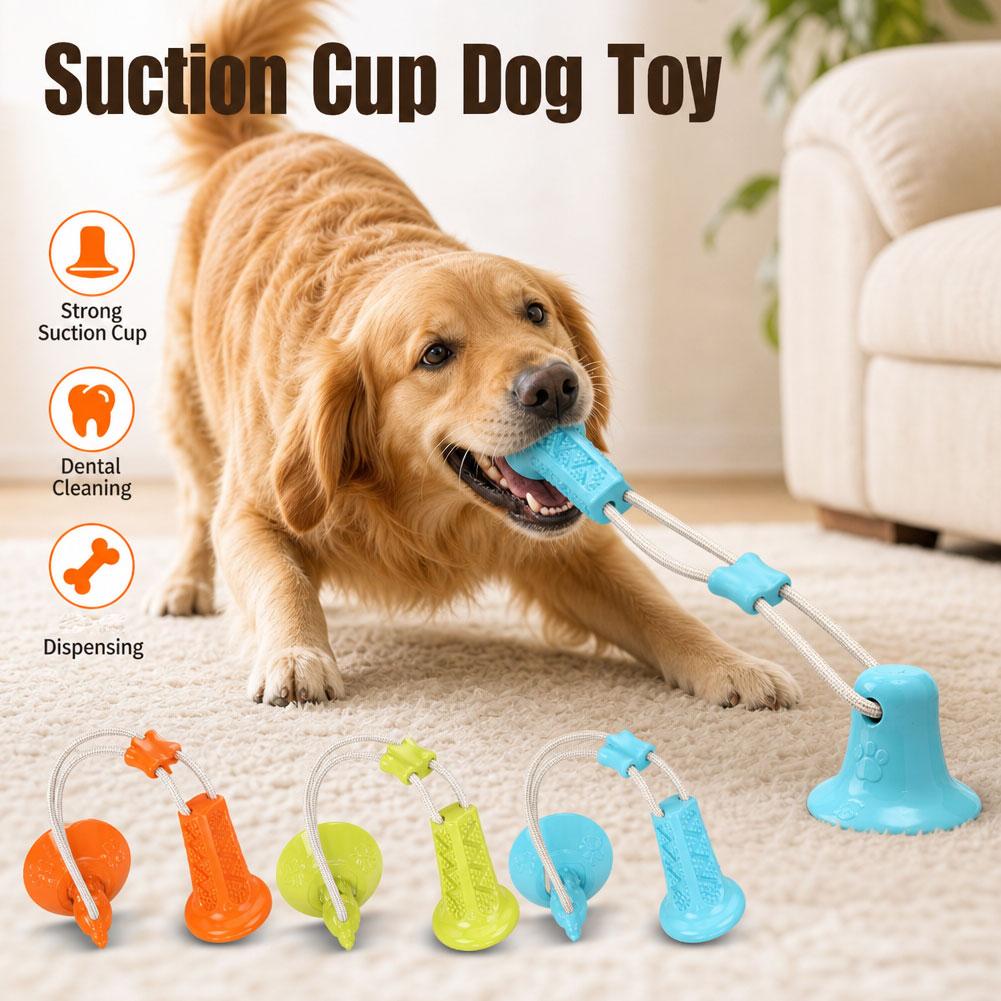Suction Cup Dog Tug Toy - Brinquedo de Mastigar para Cães com