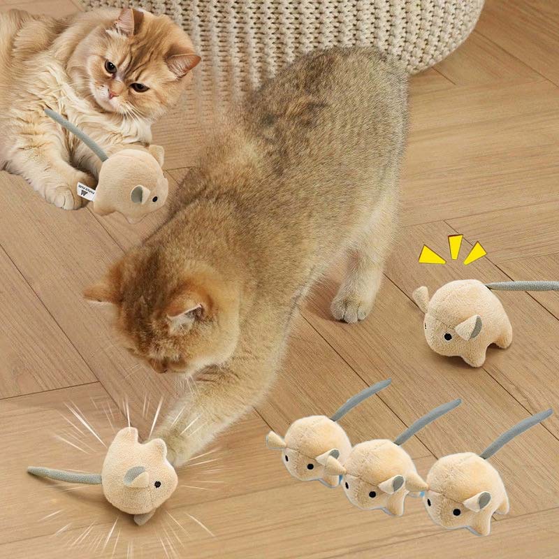 Catnip Interactive Plush Mouse - Rato de pelúcia elétrico catnip gato