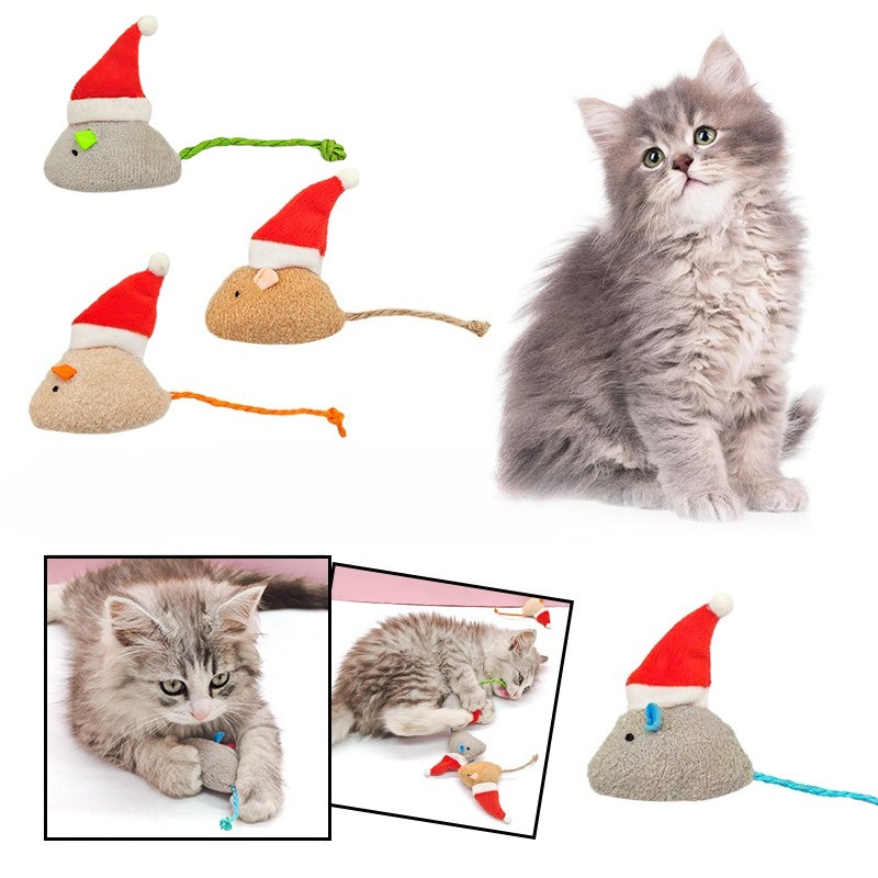 Catnip Interactive Plush Mouse - 5 pçs gato empurrar mastigar brinquedo