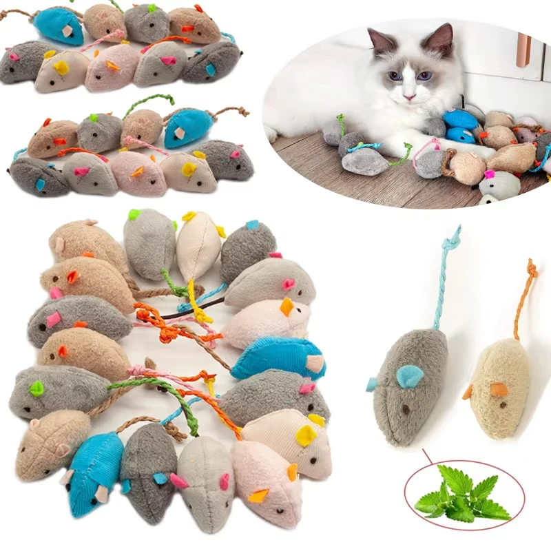 Catnip Interactive Plush Mouse - 5 Peças de Brinquedos Interativos para