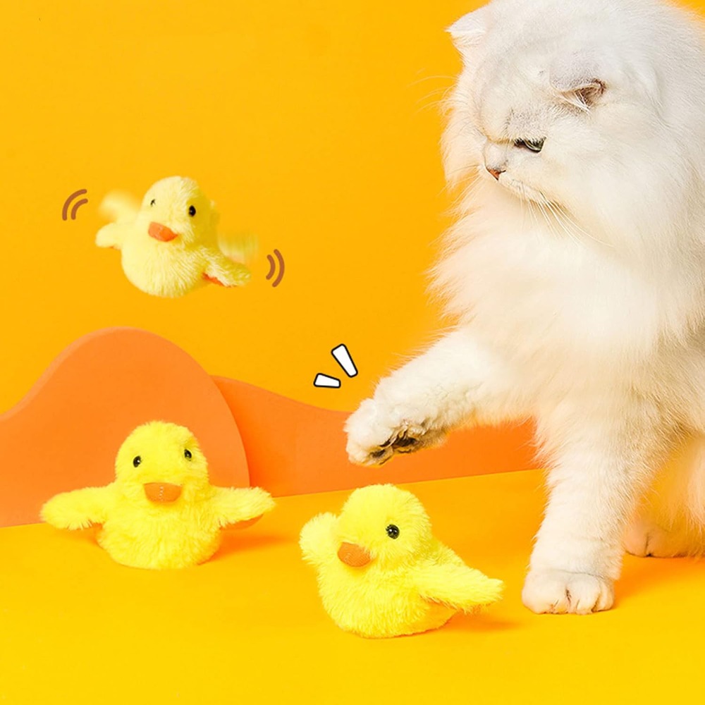 Catnip Interactive Plush Mouse - Brinquedo Elétrico Interativo para Gatos, Pato