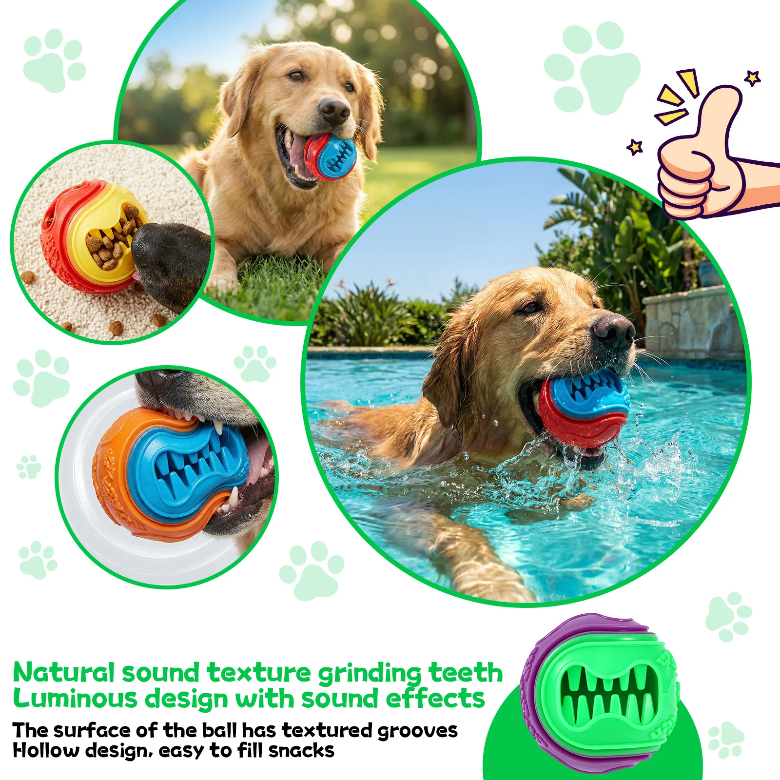6 Peças Bola Interativa para C - Rubber Treat Dispensing Dog Toy avaliação e preço