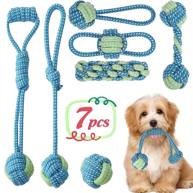 Conjunto de 7 Brinquedos Inter - Dog Rope Toy Aggressive Chewers avaliação e preço