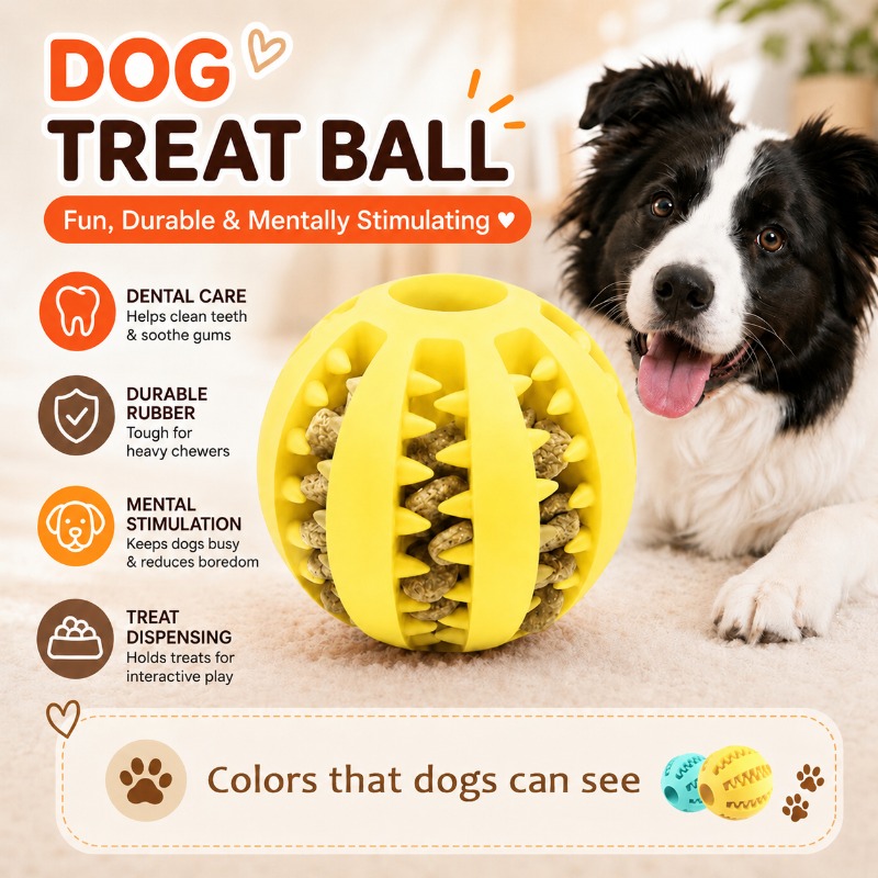 1 Unidade Bola Dispensadora de - Rubber Treat Dispensing Dog Toy avaliação e preço